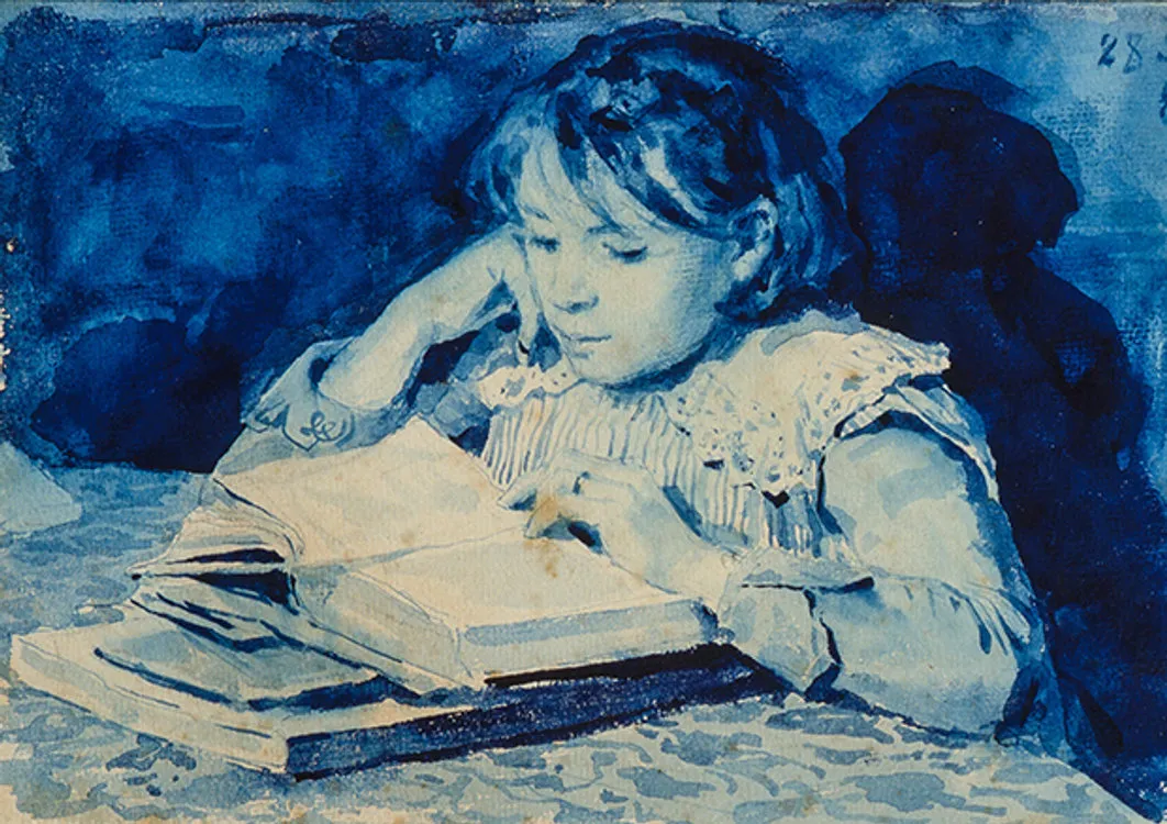 Albert Anker. Lesende Mädchen